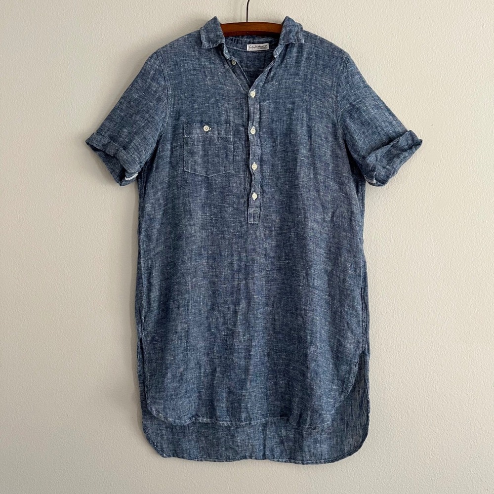 Free‎ People X CP Shades 100% Blue Linen Chambray Tunic Dress